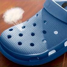 1 Par de Zuecos EVA 123 para Hombre, Sandalias Chanclas Zapatillas Huaraches Planas de Verano Casual para Caballero, Otoño Casuales, Sandalias de Descanso Antideslizantes para Baño Uso Diario, Sandalias de Hombre Elegantes, Zuecos Sandalias de Hombre para Playa, Antiderrapante Elegante, en Blanco Gris Azul, Goma Ligeras Transpirables Resistentes al Agua, Versátiles para Interiores y Exteriores - Azul - Ver 3