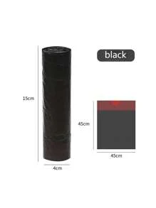 5 Rolls Of 75 Super Large Black Trash Bags - Leakproof, Foldable Plastic Bags For Kitchen, Bathroom, Bedroom, Living Room, And Outdoor Use