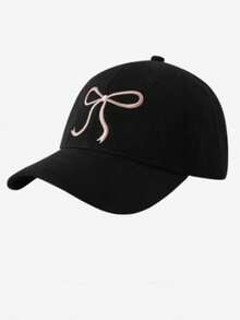 1pc Kpop Y2K Style Blokeffe-Blokecore+Coqette Bowknot Embroidered Baseball Cap Adjustable Dad Hats Cute Sweet Style Versatile Sunshade Peaked Hat Distressed Denim Sports Baseball Cap, Vintage Letter Embroidery Sun Protection Outdoor Fashion Dad Hat Trucker Cap For Women Girls - Multicolor - View 5