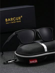 BARCUR Gafas de sol polarizadas BARCUR de PC para hombres, nuevas, con protección UV, anti-reflejo, ultra-ligeras, anti-caída, espejo deportivo para fotografía callejera, para verano, playa, vacaciones y exteriores