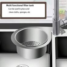 1pc Stainless Steel Swan Shaped Sink Strainer, Kitchen Hanging Drain Rack With Dry Wet Separation, Garbage Filter Basket