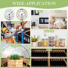 Termómetro e higrómetro puntero mini, monitor de temperatura y humedad, carcasa de aleación de aluminio para hogar, habitación, exterior, oficina, maquinaria (sin batería)