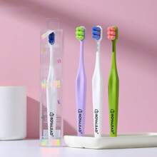 1 pieza Cepillo de dientes para adulto con cerdas suaves de color caramelo, antibacteriano, color aleatorio para decoración del baño del hogar en verano