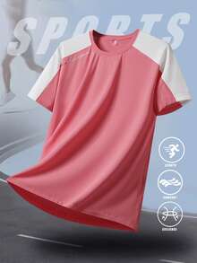 Camisetas para mujer para deportes y actividades al aire libre, ropa de primavera y verano, tops activos, de manga corta, para uso diario y casual, para correr, entrenar, tenis, golf, hockey y equitación, cómodas y holgadas - Púrpura polvoriento - Ver 6