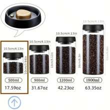 Contenitori per la conservazione, contenitori in vetro a tenuta d'aria con coperchio ermetico per la conservazione a prova di umidità di chicchi di caffè, polvere di caffè, tè sfuso, noci e cereali, organizer e conservazione da cucina, utensili da cucina
