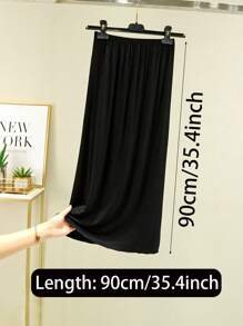 3 pièces/2 pièces/1 pièce Jupe mi-longue en tissu souple de longueur étendue 90 cm/80 cm/72 cm/60 cm de couleur unie. Coupe près du corps pour empêcher la transparence. Doublure haute élasticité à la taille. Convient pour le port quotidien et peut être associée à des robes de soirée pour des événements estivaux, scolaires.