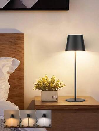 1 PC Wireless Table Lamp, Height Adjustable, Type-C 5V Rechargeable ,3 Colour Temperatures, Dimmable, Portable LED Waterproof Table Lamp For Dining Room, Bedroom