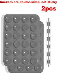 1 pieza/2 piezas Soporte para teléfono con ventosa de silicona doble cara, forma cuadrada, 14 opciones de color, soporte móvil, portátil y móvil