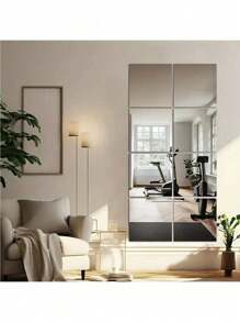 1/2/4/8/10pcs Classic Style Frameless Wall Mirror Tiles, Full Body Mirror Stick On Dormitory Wardrobe Mirrors, DIY Assembly For Home Gym, Bedroom Wall Installation Best Gifts Valentine Day Birthday Graduation Home Bathroom Decor Fall Decor Makeup Organizer Bathroom Accessories Back To School
