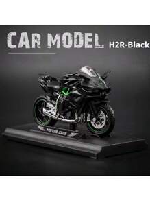 1 pièce Moto Kawasaki H2R, moto de simulation, jouet de moto en alliage, modèle de moto 3D, jouet de voiture miniature à l'échelle 1:18, décoration de moto, cadeau d'anniversaire, cadeau de fête, retour à l'école