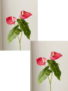 1pc/2Pcs/3pcs Artificial Flowers Anthurium Calla Lotus Decoration Room Living Room Porch Table Decoration Flowers Highly Attractive Level Interior Decoration Fake Flowers Silk Cloth Flowers Party Decoration Fake Flowers,Fake Plants