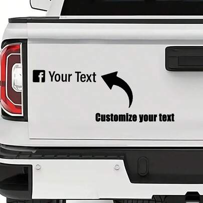 1pc Custom Text Name Car Sticker For My Name Social Software, Vinyl Sticker, Window Door Motorcycle Bike Sticker, Matte Surface, Glass Surface Compatible, Self Adhesive Installation, Single Use