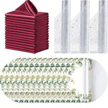 Table Runner + Placemat + Napkin, Star Table Runner Set, Suitable For Wedding, Festival And Other Party Decorations