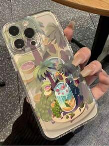 Funda de teléfono con diseño de árbol de coco y patrón de frutas de verano de PlantSummer, con protección completa y a prueba de golpes adecuada para iPhone 16/15/15Pro/15ProMax/14/13/12/11/X/7/8, un gran regalo para amigos y novias