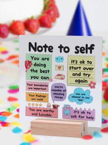 1pc Inspirational Acrylic Desk Card With Wooden Base,Positive Thought Sign Inspirational Quotes Decor For Home Office Desk Decorations,Birthday Gifts,Party Favors,Positive Affirmation & Self-Love Reminder, Colorful Encouragement Note For Office, Schol,Motivational Tool,Colorful Desk Card,Acrylic Note Card