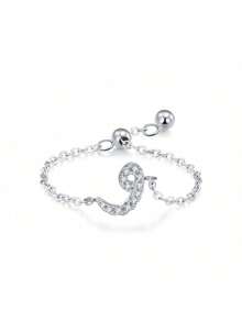 1 Stück 925 Sterling Silber eleganter & einfacher arabischer Buchstaben Ketten-Verstellbarer Ring als Geschenk für Frauen, Hochzeit, Geburtstag, Muttertag - Brief - Übersicht 53