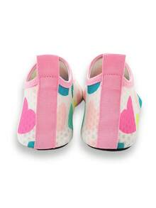 أحذية شاطئية خفيفة وقابلة للتنفس بتصميم قلبي وردي جميل للبنات للاستخدام في الشاطئ والمحيط والسباحة وممارسة الرياضات المائية - وردي - مشاهدة 4