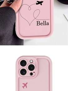 1 pieza Funda de teléfono personalizada con diseño de avión, compatible con modelos Apple 11/12/13/1416/16e/ 16pro/ 16, plus/ 18promax y Galaxy S25/S25Ultra/ S26Plus, adecuado como regalo para amigos y familiares