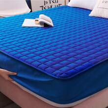 2 In 1 Waterproof Mattress Protector Cover And Fitted Sheet - Xanh đậm - Xem 5