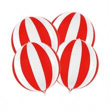 Bóng bay Carnival dùng để trang trí lễ hội - 22 inch, gói 6 quả | Bóng bay sọc đỏ trắng, bóng bay xiếc sọc 4D | Trang trí tiệc theo chủ đề lễ hội, Trang trí tiệc theo chủ đề xiếc, Giáng sinh - đỏ và trắng - Xem 10