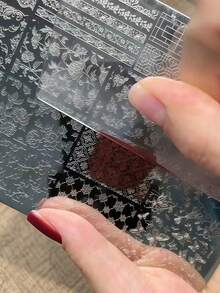 1 Pc Mail Art Printing Plate, Retro Style Pattern, Butterfly Flower French Various Nail Printing Templates, Nail Art Accessories Tools, Nail Salon Must Use