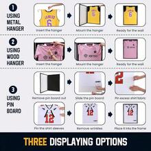 Jersey Wooden Frame Display -Shadow Box With 98% Acrylic And Hanger L Or XL Baseball Basketball Hockey Sport Shirt And Uniform Gifts Men (Black, 1 Pack)-Promotion - màu đen - Xem 5