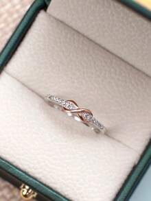 1 pieza Anillo con símbolo de infinito en forma de 8 plateado en plata de ley 925, joya elegante como regalo para mujeres, apto para uso diario - Pequeñas 8 palabras frescas y afortunadas. - Ver 5