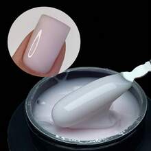 Jillnails 50克中号凝胶延长胶，适用于美甲延长，UV/LED固化，自流平，透明乳白色