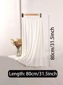 3 pièces/2 pièces/1 pièce Jupe mi-longue en tissu souple de longueur étendue 90 cm/80 cm/72 cm/60 cm de couleur unie. Coupe près du corps pour empêcher la transparence. Doublure haute élasticité à la taille. Convient pour le port quotidien et peut être associée à des robes de soirée pour des événements estivaux, scolaires.