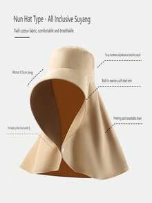 Multi-Functional Sun Protection Hat With Ponytail Hole, Large Brim Riding/Travel Sun Hat With Neck Cape, UVP Protection, Suitable For Daily, Festival, Gathering In Summer - Multicolor - View 5