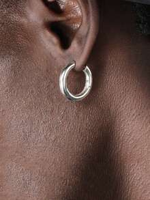 2pcs Hip-Hop Golden Circle Shape Earrings - Personalized Simple Golden Color Circle Earrings, Can Be Matched With Daily Clothing, Party Jewelry, Graduation Season Gift Birthday Gift First Choice