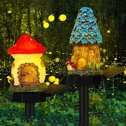 1 Đèn LED sân vườn bằng nhựa năng lượng mặt trời, Đèn chiếu sáng ngoài trời tiết kiệm năng lượng, Trang trí bãi cỏ bằng nhựa nhiều màu với họa tiết hoa, Lắp đặt bán nhúng, Sạc năng lượng mặt trời, Rất thích hợp để trang trí sân trong, Vườn và sân thượng, Bãi cỏ, Đèn quan sát năng lượng mặt trời