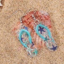 Ozean-Stil Acryl Pantoffel Design Tropfen Ohrringe, passend zu täglichen Outfits, Party-Accessoires, perfekter Schmuck für den Sommerurlaub