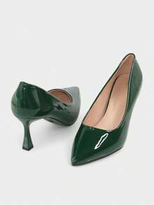 Fashionable & Comfortable High-End Plus Size Pointed Toe High Heel Shoes For Women - Green - View 4