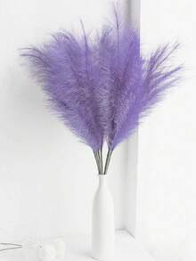 10支装 - 人造芦苇草波西米亚风装饰假蒲苇草，高挑蓬松的人造花，可用于花瓶填充、农舍家居厨房波西米亚风装饰、房间装饰、婚礼派对装饰（紫色）、秋季装饰、秋季、人造植物 - 淺紫色 - 查看 4