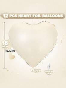 12个粉色和蓝色心形铝箔气球，18英寸粉色和蓝色氦气球，适用于婴儿派对、生日、周年纪念、婚礼派对装饰，米色、蓝色、粉色气球套装，母亲节 - 彩色 - 查看 15