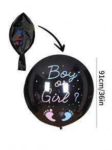 1pc 36in Black Gender Reveal Balloon - Boy Or Girl Baby Shower Decorationbaby Shower Family Decorations Gifts