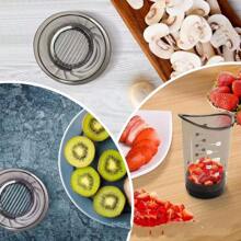 Hachoir et trancheuse manuelle 3 en 1 pour légumes - Lames en acier au carbone, lavable au lave-vaisselle, multifonction pour trancher, couper en dés, mesurer | Parfait pour les oignons, les champignons