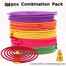 50/100/150pcs Assorted Spiral Incense, Lemon, Rose, Jasmine, Lavender, Orange Scent, 3-4 Hours Burning Time, Light And Fragrant, Suitable For Home, Kitchen And Restaurant Decoration - Can Be Used For Sleep, Yoga, Work, Meditation, Fitness, Office Relaxation