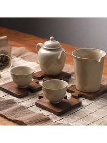 4-teiliges Küchenmöbel-Set, Retro Holz Puzzle Untersetzer für Zuhause, Isoliermatten, Barwiskey Untersetzer, Teetassen Untersetzer, Unterstellmatten, geeignet für Heim-Dekoration von Schreibtischen, Bars, Küchen, Outdoor Picknicks und Getränke, Cafés, alle Tischarten, Outdoor Kaffeetisch und coole Heim-Dekoration, Geschenkideen zum Vatertag, Vatertagsgeschenke und Sicherheitsgeschenke. - Verschiedenfarbig - Übersicht 5