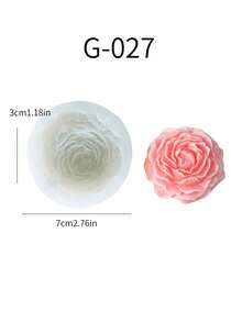 1pc Peony Flower Candle Silicone Mold For Diy Making Aromatherapy Plaster Soap - White - View 6