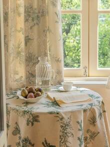 1 件复古乡村风格桌布，带松果和叶子印花，绿色，矩形，适用于厨房装饰、电视柜、餐桌、派对、婚礼、酒店、所有季节 - 彩色 - 查看 2