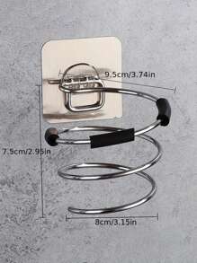 1 pezzo/2 pezzi Supporto da parete per asciugacapelli, supporto in acciaio inossidabile per asciugacapelli, rastrelliera per salone/camera da letto/bagno (con pellicola adesiva e pad antiscivolo), essenziali per il ritorno a scuola, viaggi e vacanze, accessori per capelli per donne