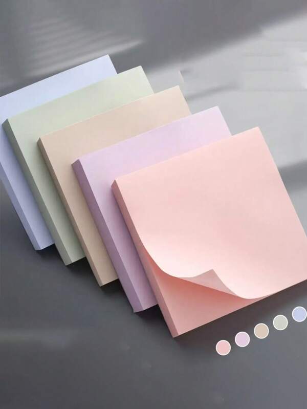 100pcs/100pcs Simple Morandi Color Self-Adhesive Sticky Note Paper, Suitable For Office Stationery, Student Messages, Note Stickers, Etc., Easy To Use, Multi-Color Optional,School Supplies,Back To School