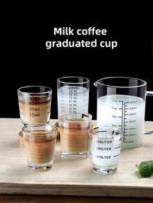1PC 30ml Glass Measuring Cup Espresso Shot Glass Ounce Cup With Scale Kitchen Measure Tool Supplies - Transparent - View 5