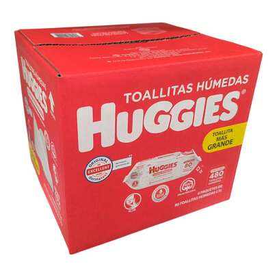 Toallitas Huggies Para Bebes 480 piezas caja con 6 paquetes de 80 toallitas