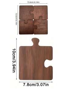 4-teiliges Küchenmöbel-Set, Retro Holz Puzzle Untersetzer für Zuhause, Isoliermatten, Barwiskey Untersetzer, Teetassen Untersetzer, Unterstellmatten, geeignet für Heim-Dekoration von Schreibtischen, Bars, Küchen, Outdoor Picknicks und Getränke, Cafés, alle Tischarten, Outdoor Kaffeetisch und coole Heim-Dekoration, Geschenkideen zum Vatertag, Vatertagsgeschenke und Sicherheitsgeschenke. - Verschiedenfarbig - Übersicht 11