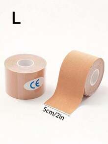 1 Piece 5M Invisible Breathable Self-Adhesive Boob Tape, Used For Anti-Sagging, Sports, Strapless Bras, Breast Petals, Nipple Covers For Women - Apricot - View 7