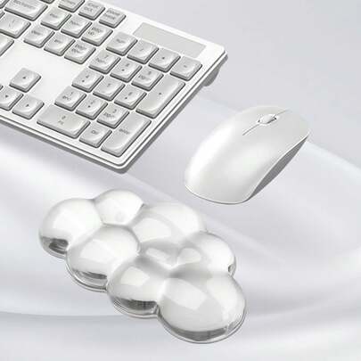 Mjukt transparent molnmushandledsstöd, ergonomiskt silikonhandledsstöd med gelfyllning, lämplig för kontor, skola, hem, bärbar dator och datormus