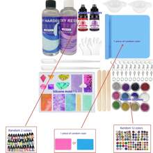 Epoxy Resin Mold Jewelry Making Kit, Including Alphabet Silicone Molds, Earring & Pendant Silicone Molds, Casting Tools, Resin Dripping Molds, Decorative Silicone Molds For Stars, Hearts, LOVE, Snowflakes, Circles, Suitable For Chocolate, Jelly, Cookies. Also Includes Random Color Glitter, Resin Colorant, 200ml AB Resin Glue Set (Pre-Mixed, Quick Curing, High Clarity, Durable, Low Odor), For DIY Jewelry, Keychains, Ornaments